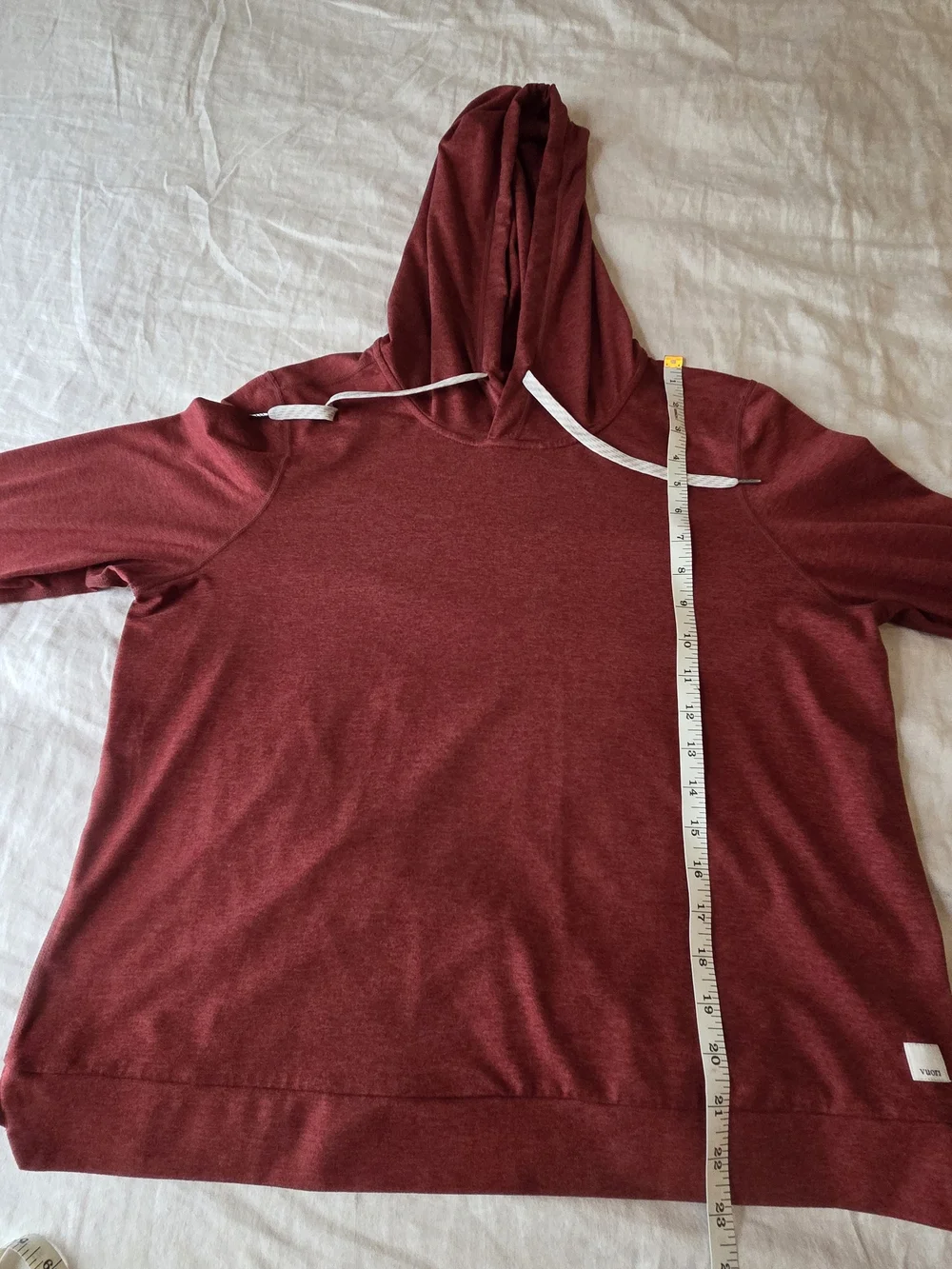 Vuori Marled Wine Red Pullover Hoodie - Picture 5 of 5